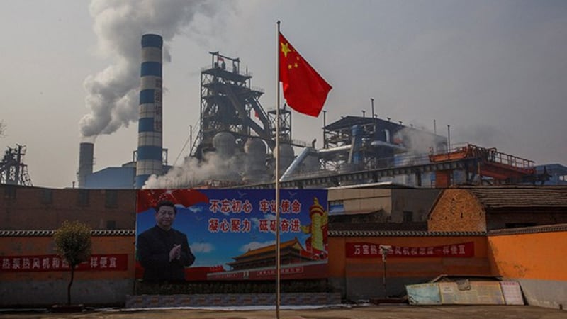 中国一座城市排放的部分温室气体(路透社图片)